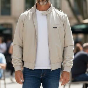 Vintage Members Only Classic Iconic Racer Jacket - Tan Khaki - Size 1X